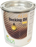 A 750ml can of Livos Alis Decking Oil in Boxtree colour.