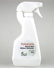 A 500ml white spray bottle labelled Fungiver Mould and Mildew Remover.