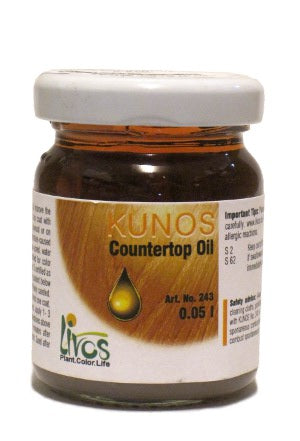 A small 50ml sample jar labelled Kunos Countertop Oil 
